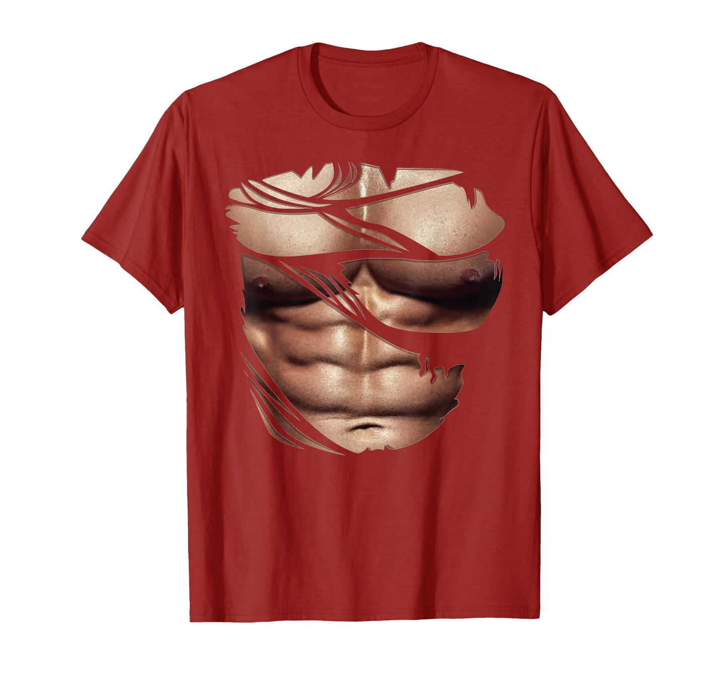 Fake Muscles Torn Breast Six Pack Abs T-Shirt