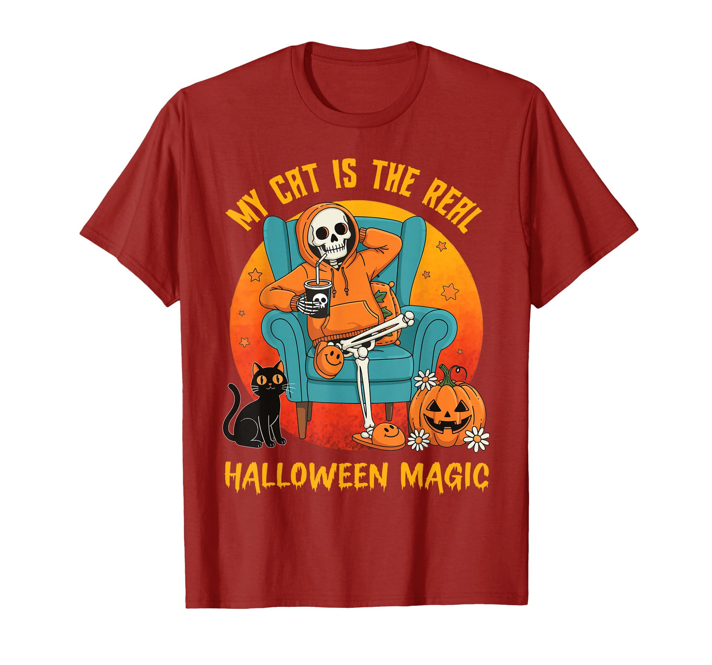 My cat is The Real Halloween Magic Skeleton Pumpkin Cute Pet T-Shirt