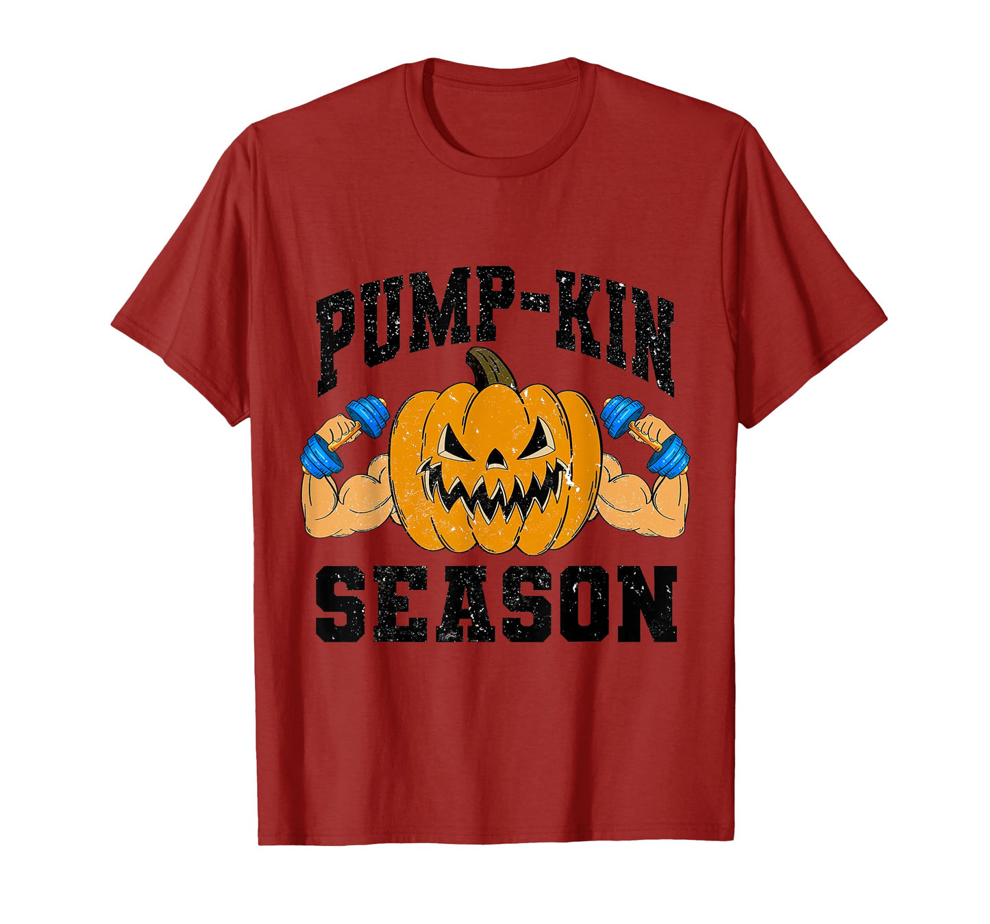Funny Halloween Pumpkin Season Weightlifting Workout Gym T-Shirt
