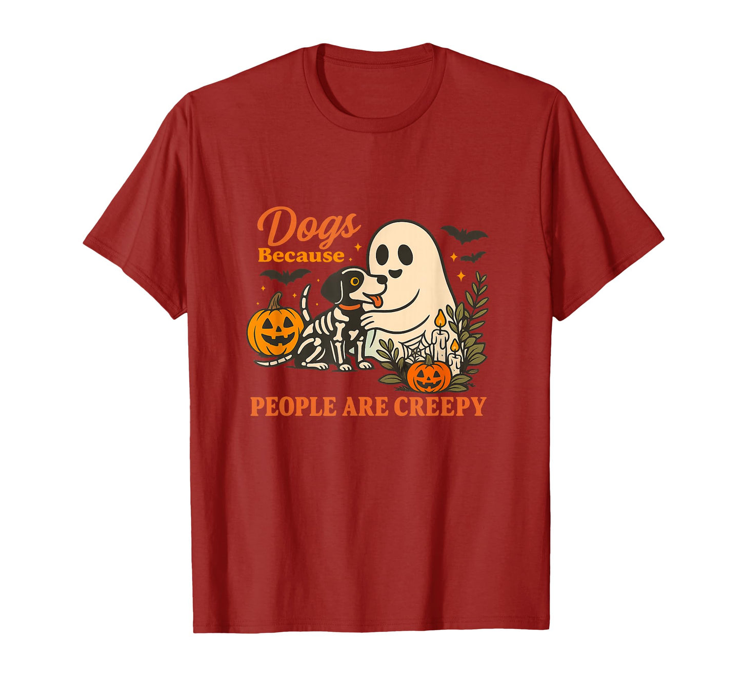 Amazing Spooky Creepy Halloween Dog Design T-Shirt