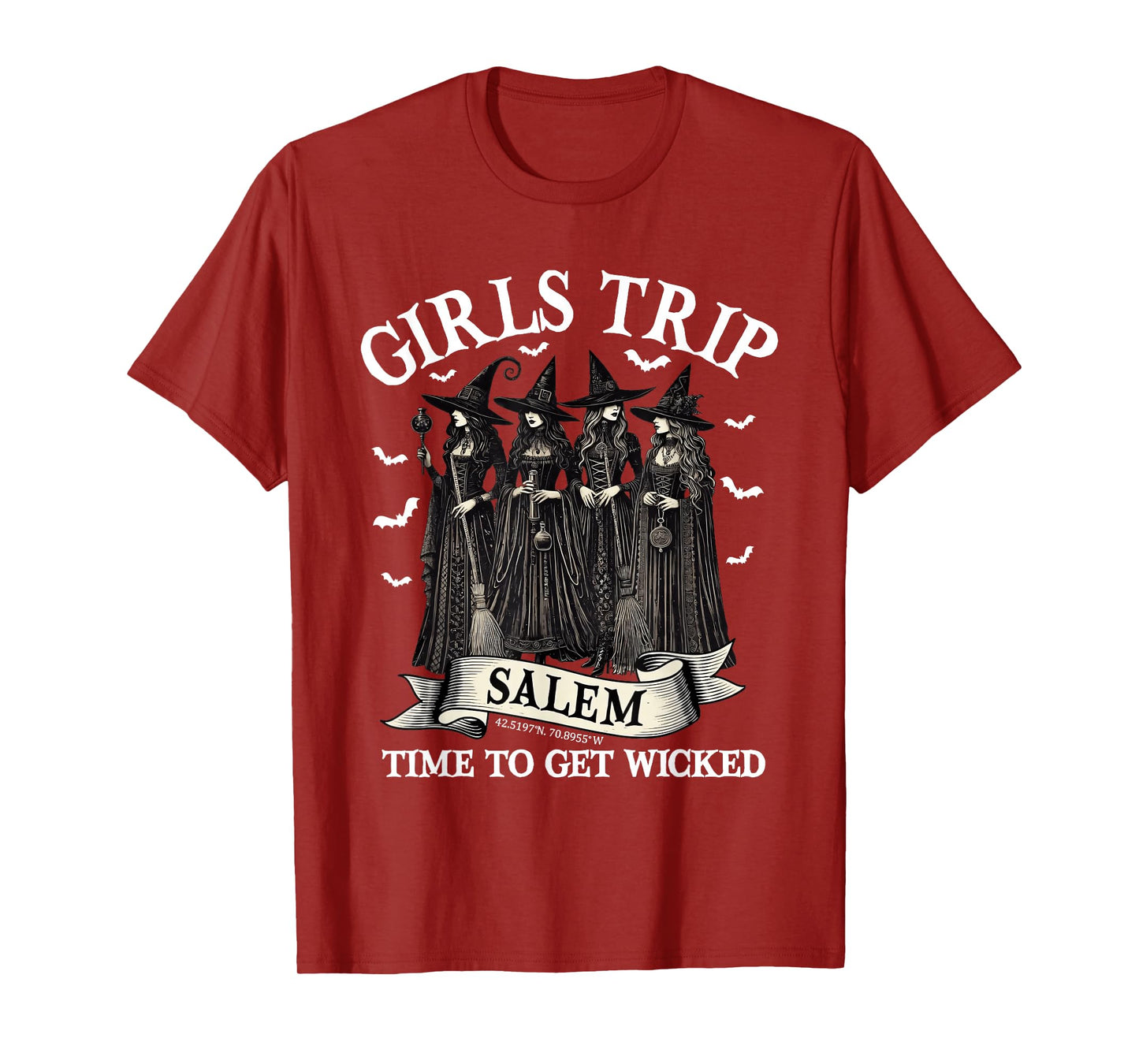 Girls Trip Salem Witch Halloween Retro Feminist Halloween T-Shirt