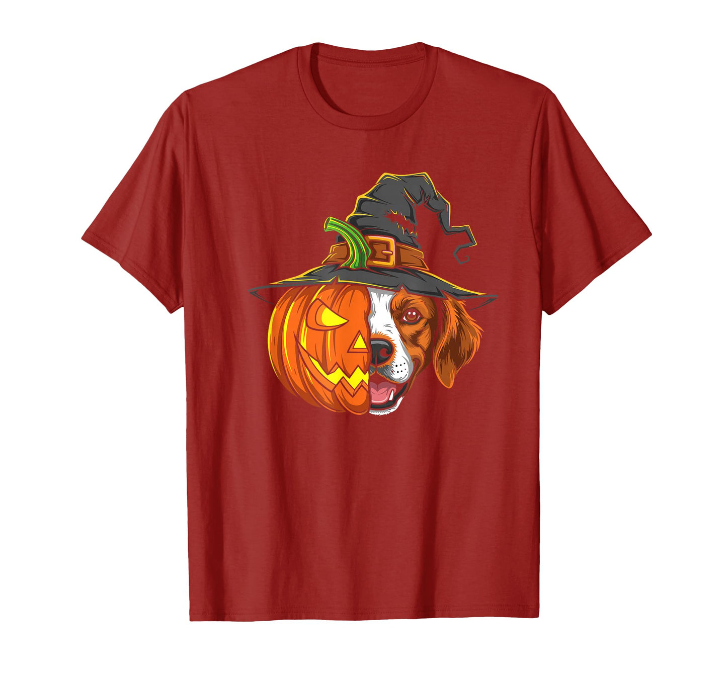 Brittany Spaniel Pumpkin Jack O Lantern Halloween Kids Mens T-Shirt