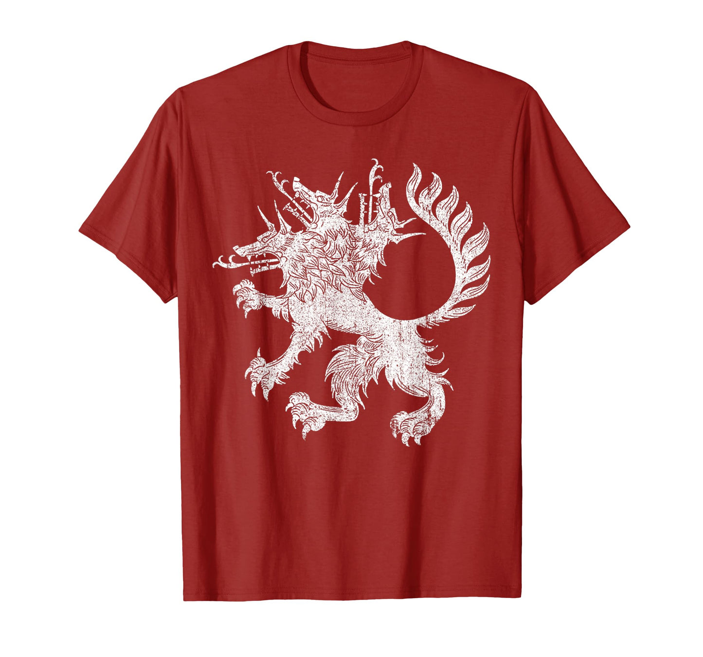 Vintage Cerberus Three Headed Dog T-Shirt - Unisex-Adults, Black, Small, Short Sleeve, T-Shirt, Vintage Graphic Tee