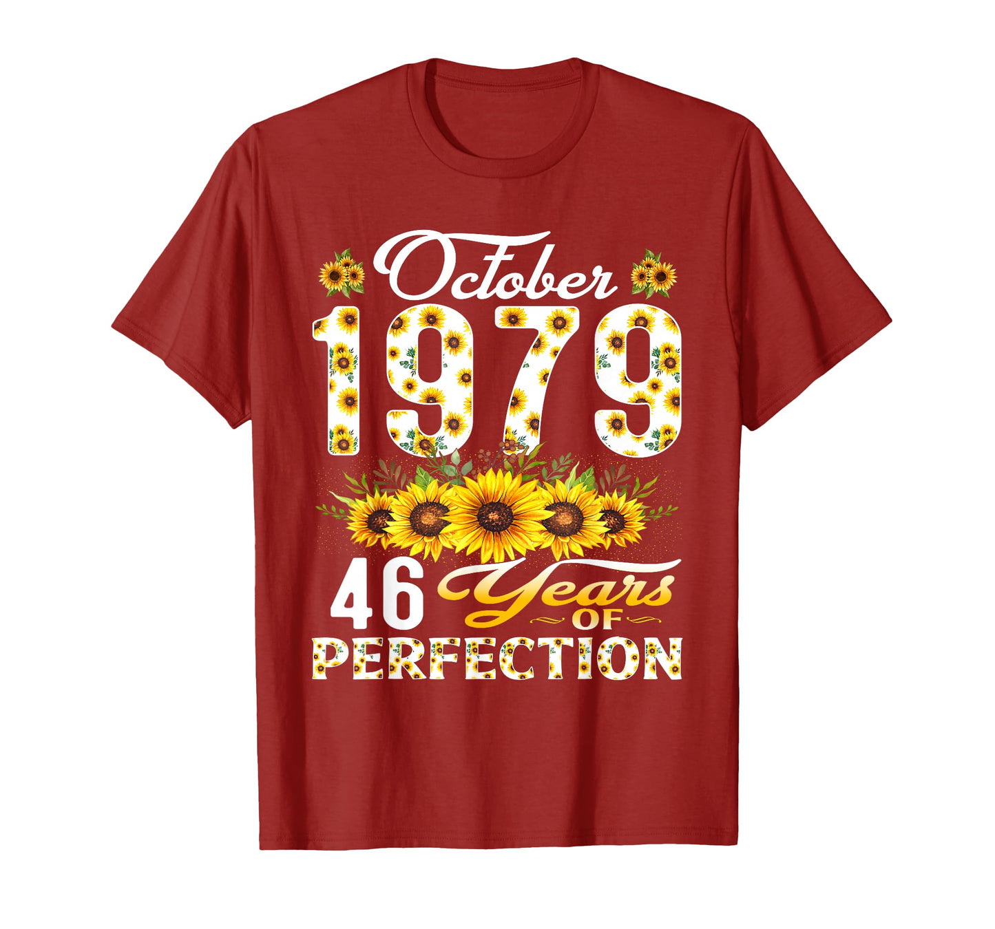 46 Years Old October 1979 Floral 46th Birthday Decorations T-Shirt