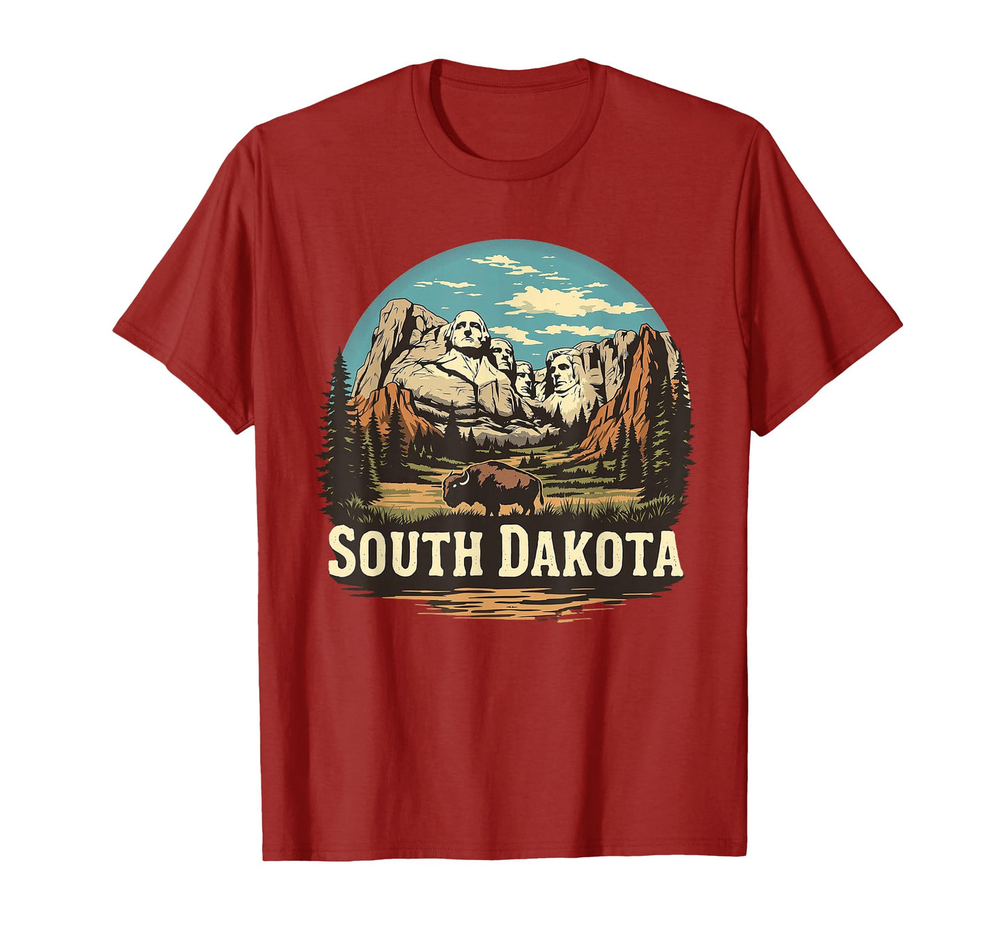 Vintage South Dakota Landscape Mount Rushmore T-Shirt