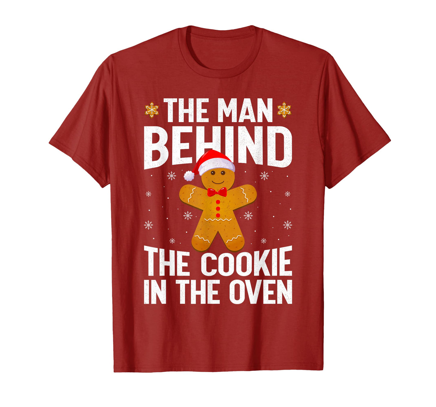 Pregnancy Christmas Pajamas Man Behind Cookie Dad to Be Xmas T-Shirt