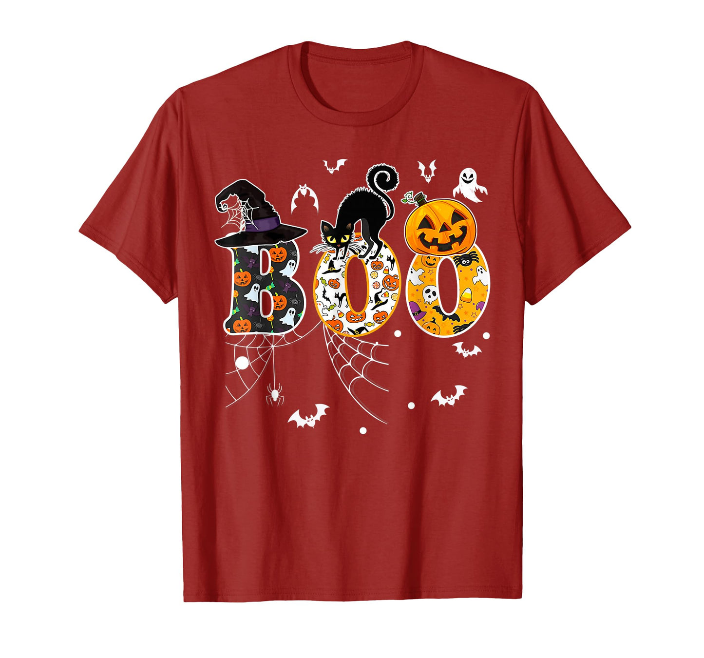 Boo with Spiders and Witch Hat Halloween Costume T-Shirt