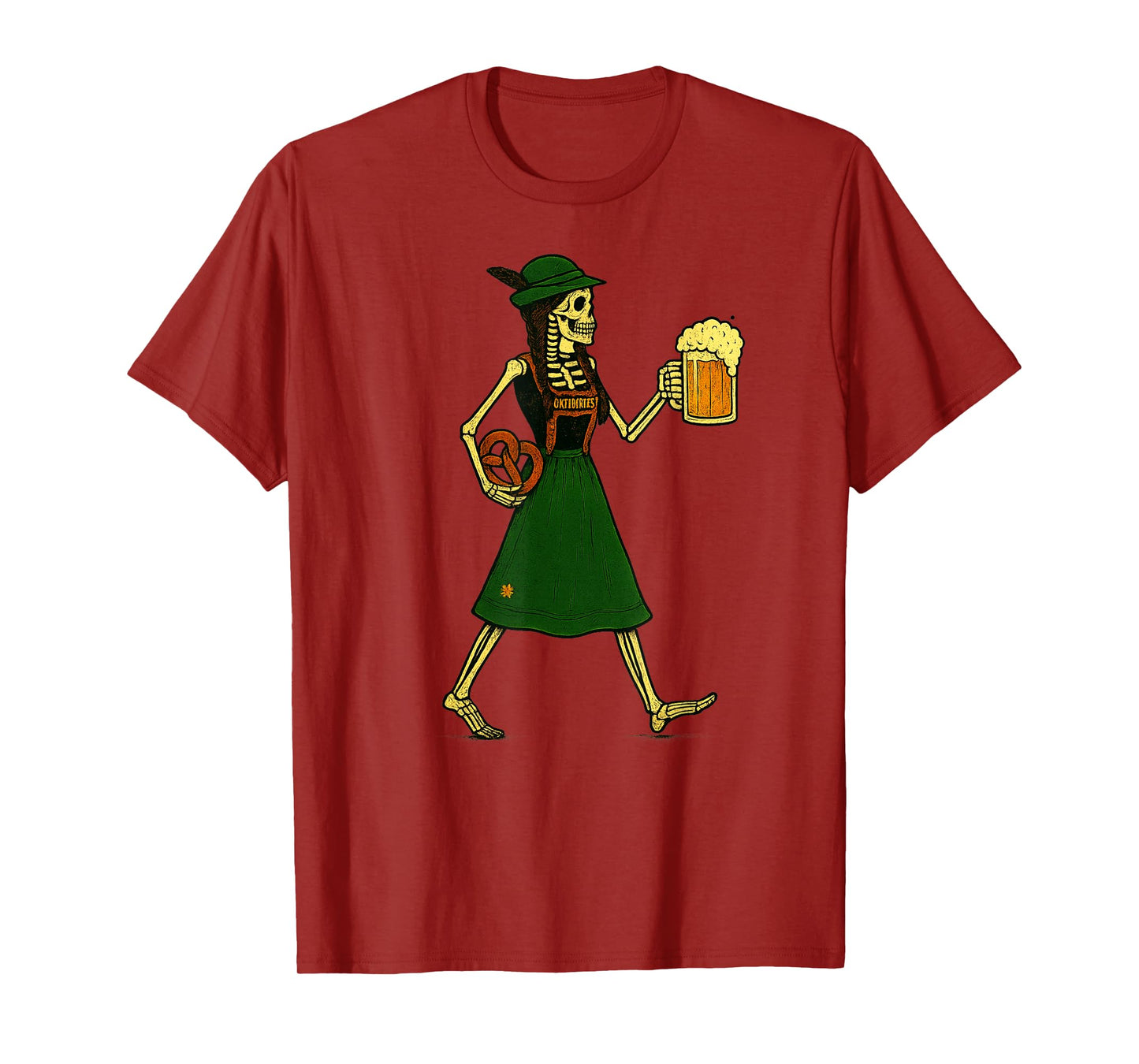 Oktoberfest Halloween Skeleton Beer Funny Oktoberfest T-Shirt