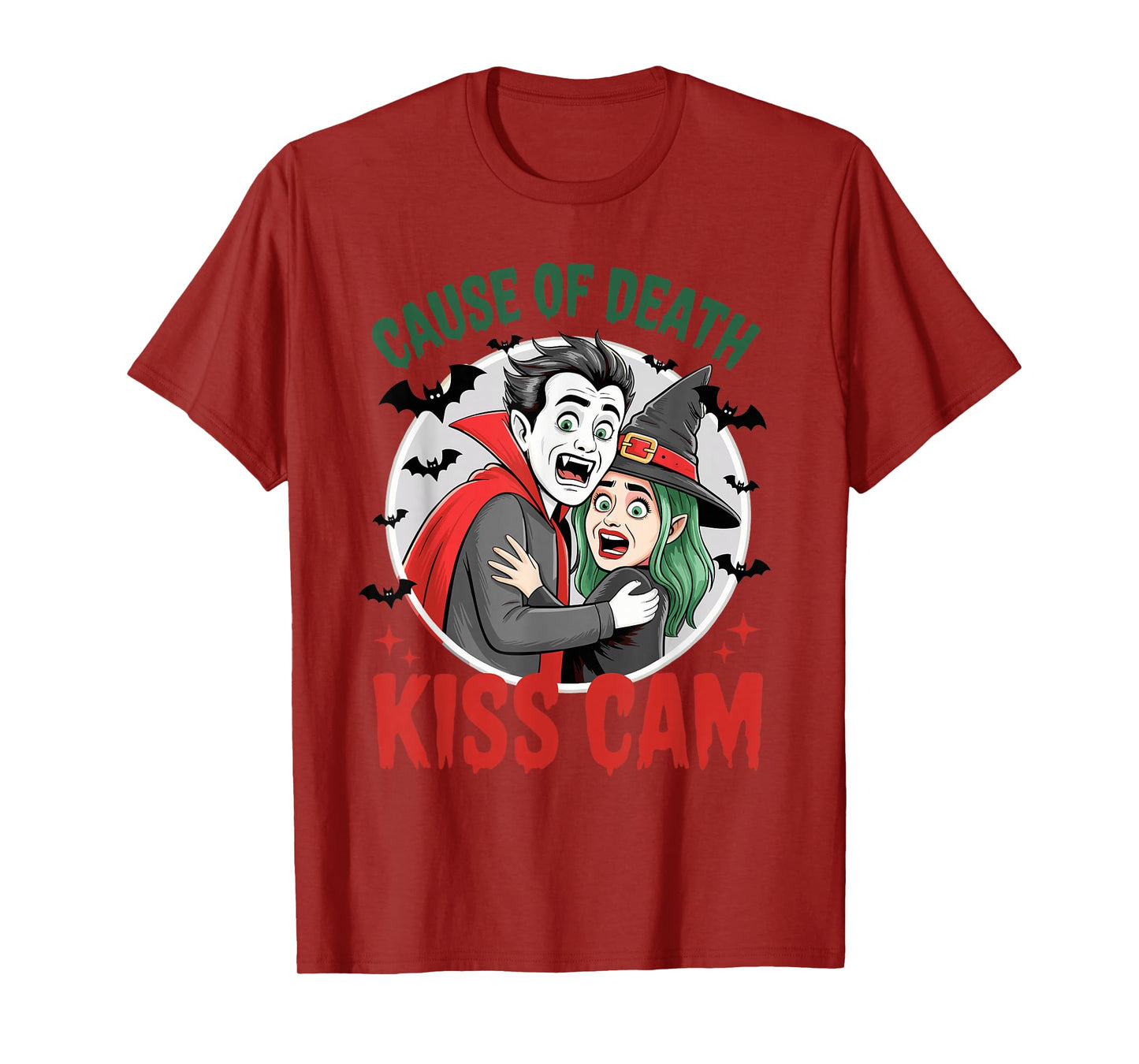 Cause of Death Vampire Hug kiss cam Halloween T-Shirt