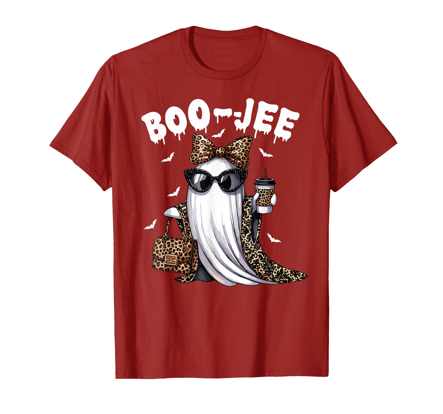 Halloween Boo Ghost Spooky Vibes Boujee Autumn Coffee Women T-Shirt