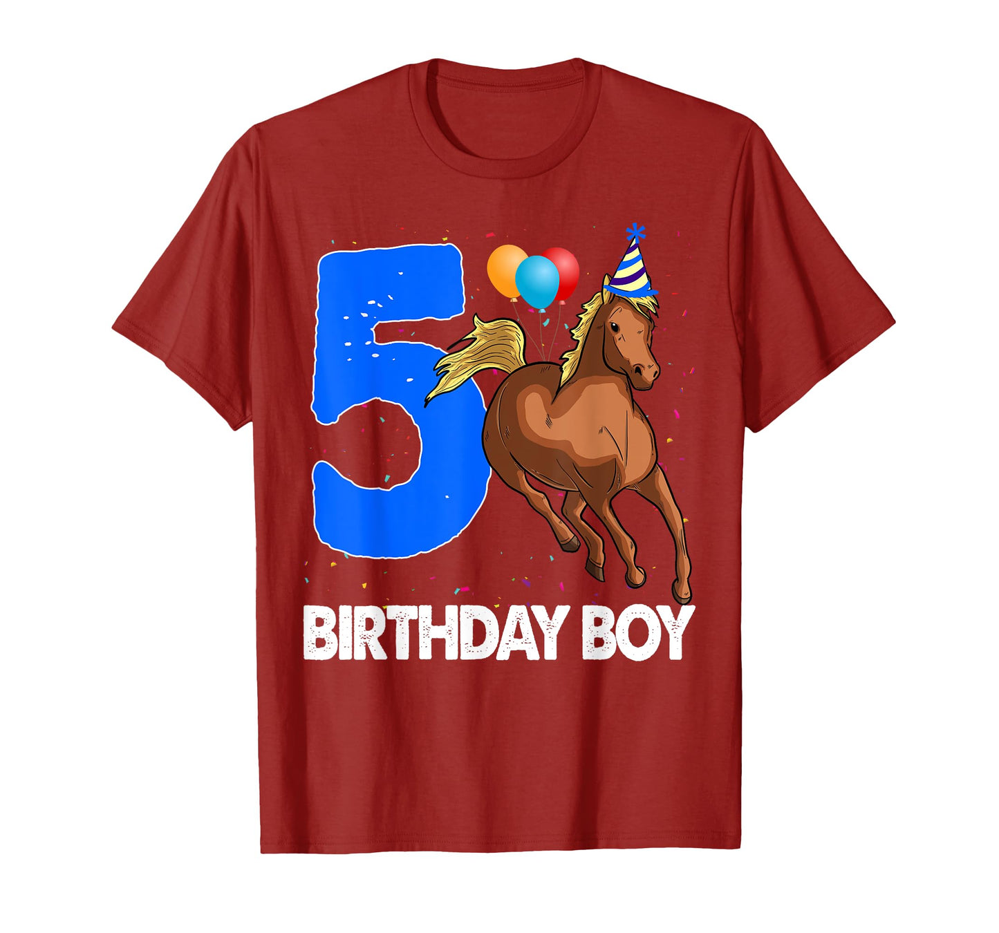 Birthday Boy 5 T-shirt Riding Rider Shirts Horse Love Party T-Shirt