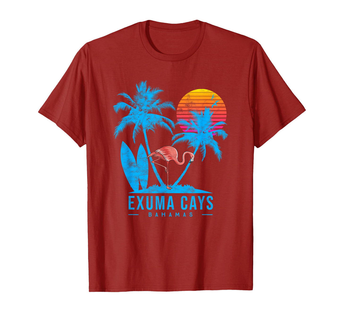 Exuma Cays, Bahamas. Palm trees sunset T-Shirt