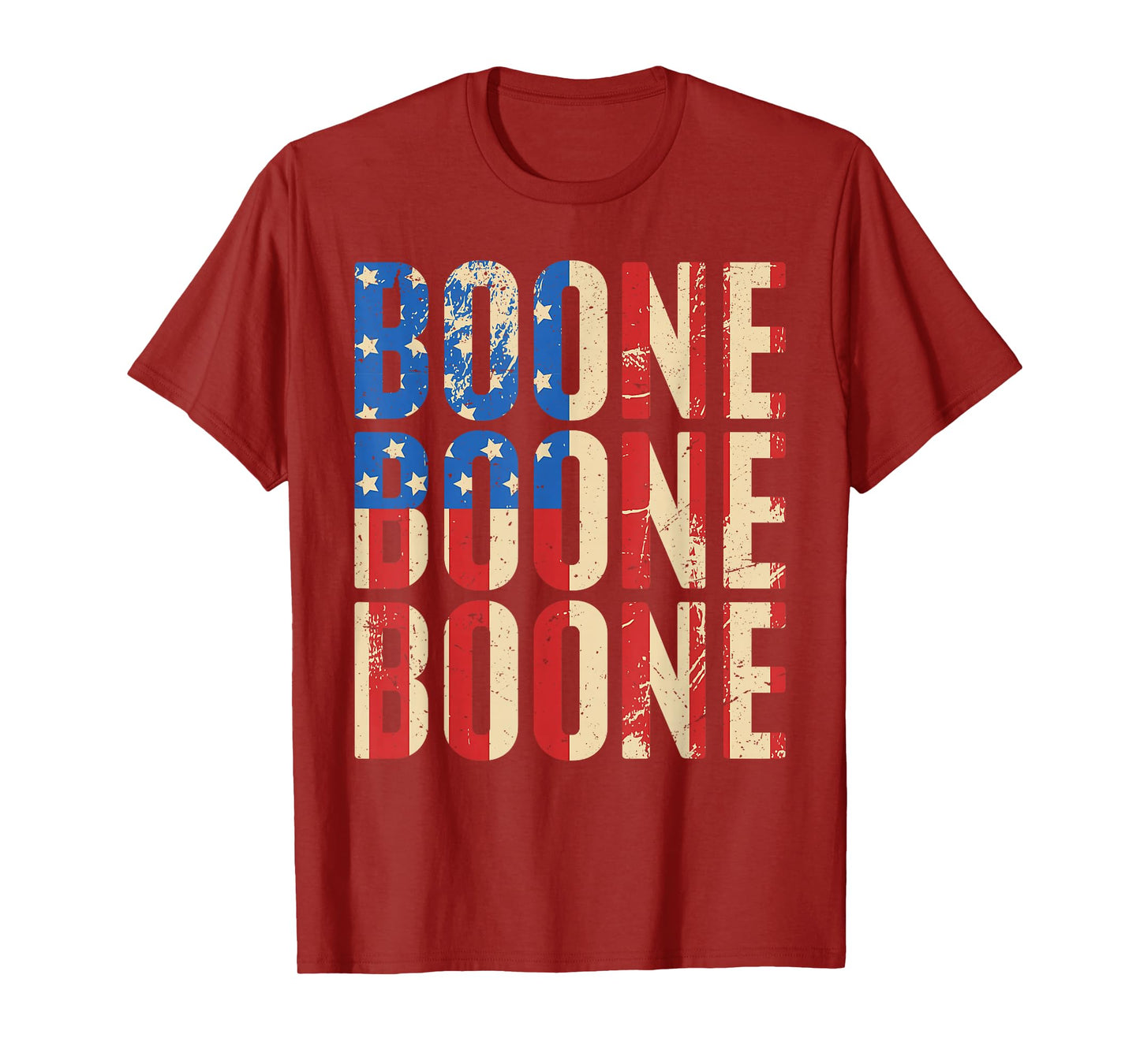Boone Family Name I Love Boone Personalized Vintage US Flag T-Shirt