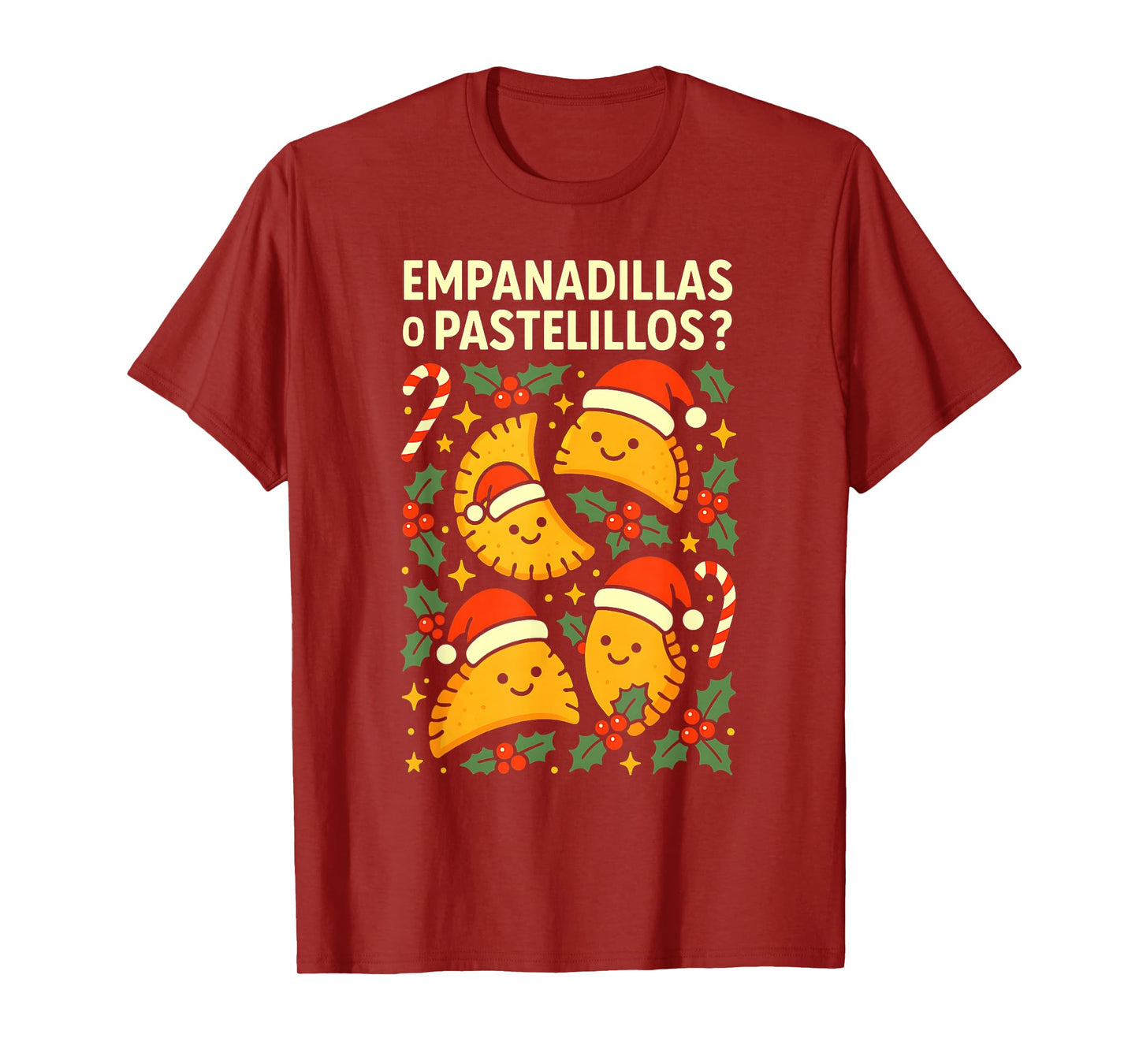 Empanadillas o Pastelillos Puerto Rico Christmas Design T-Shirt