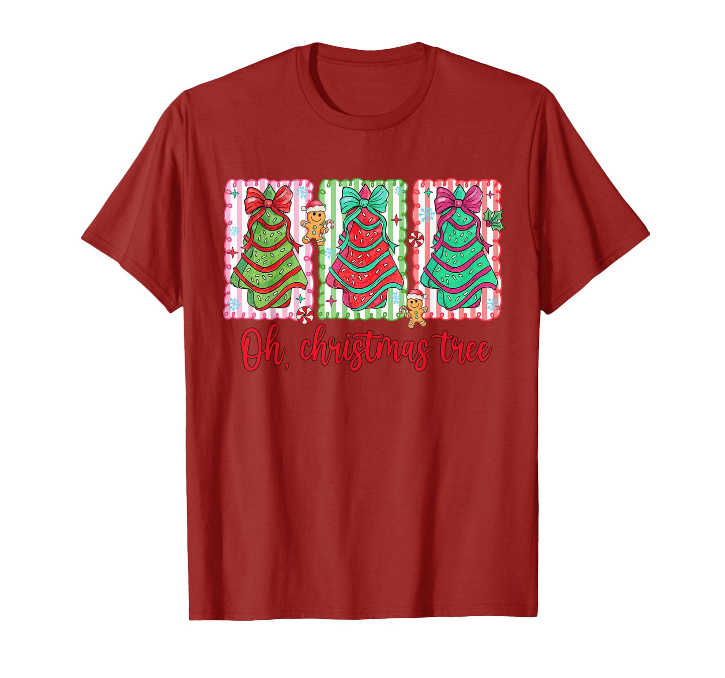 Oh Christmas Tree Cakes Debbie Becky Jen Cake Lovers Xmas T-Shirt