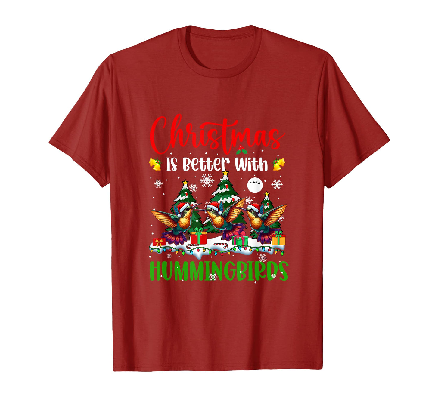 Xmas is Better Funny Joke Hummingbirds Lover Christmas Tree T-Shirt
