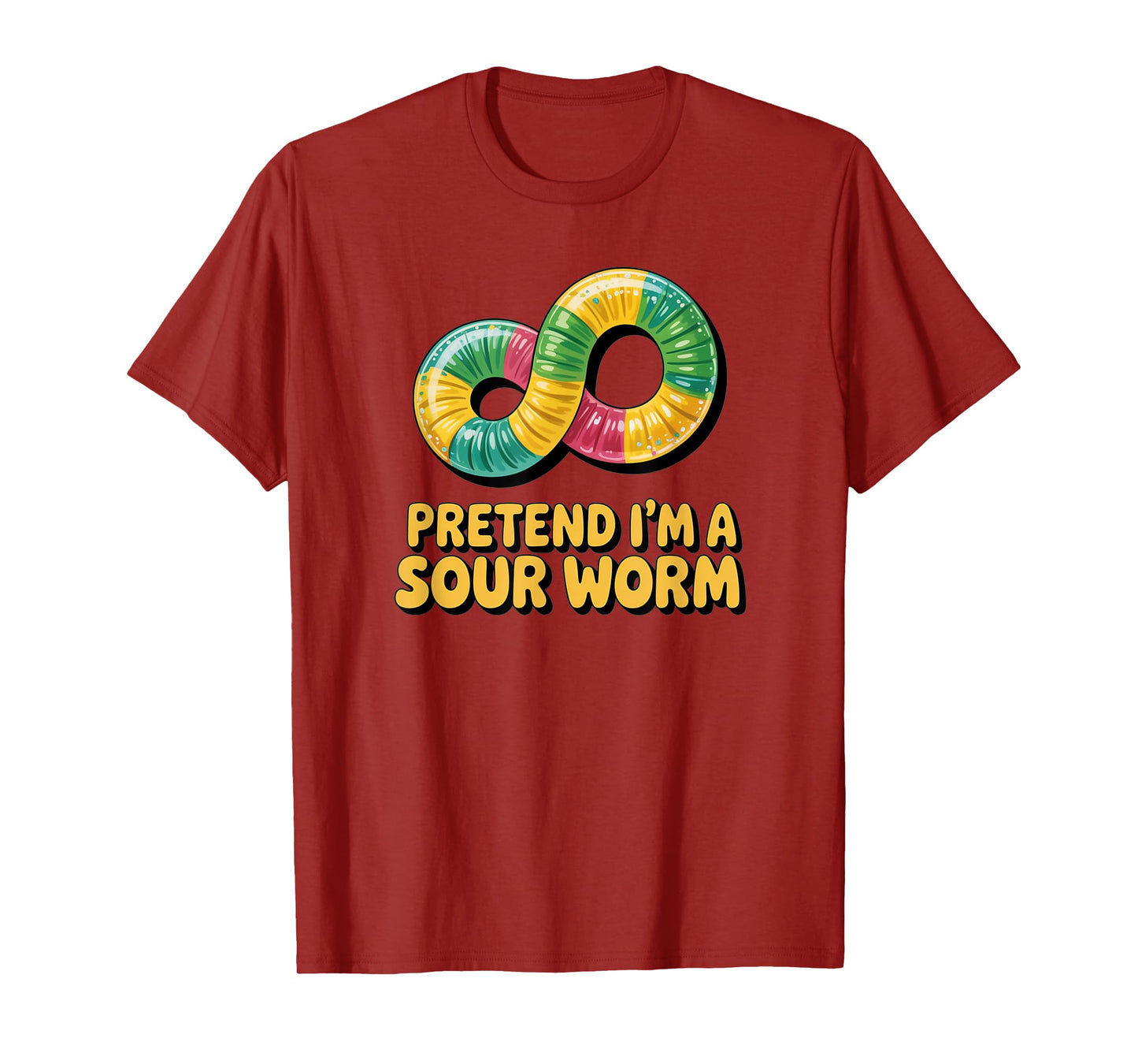 Pretend I'm A Sour Worm Halloween Costume Couples Matching T-Shirt