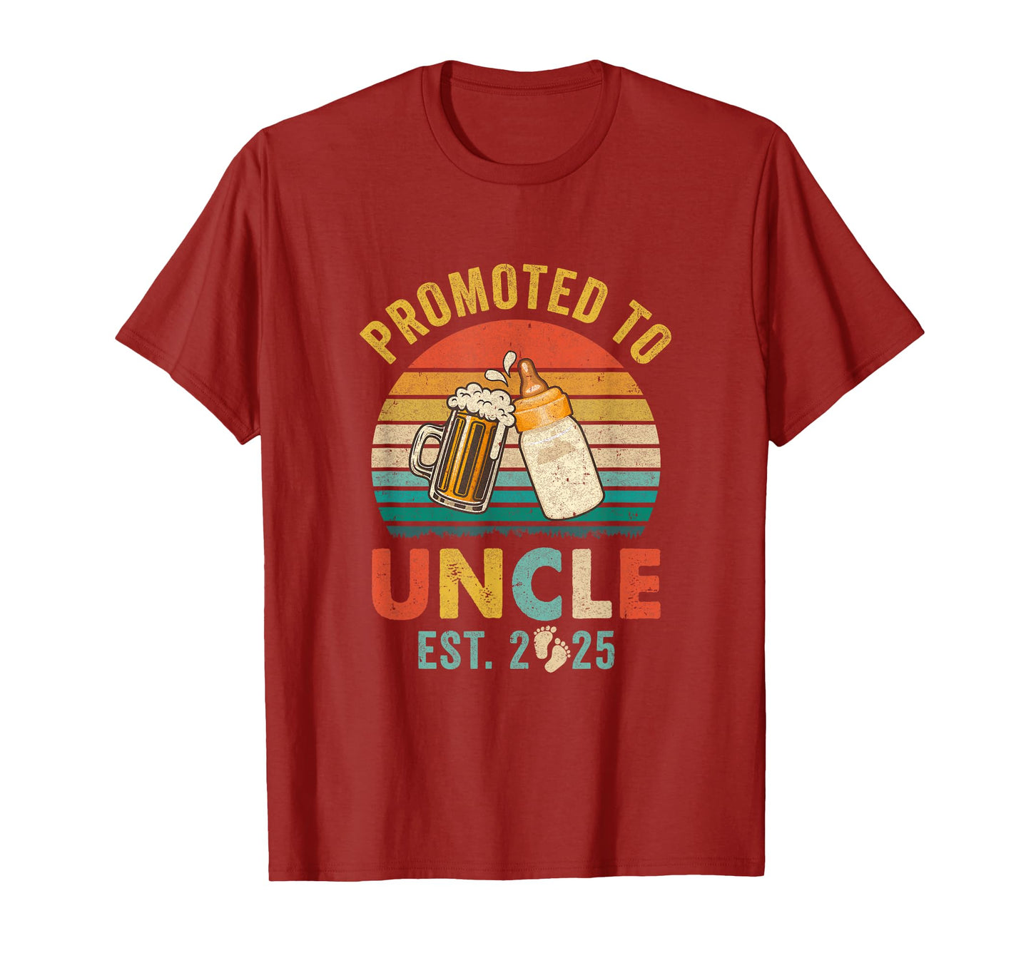 Promoted To Uncle Est 2025 Vintage New Uncle Fathers Day T-Shirt