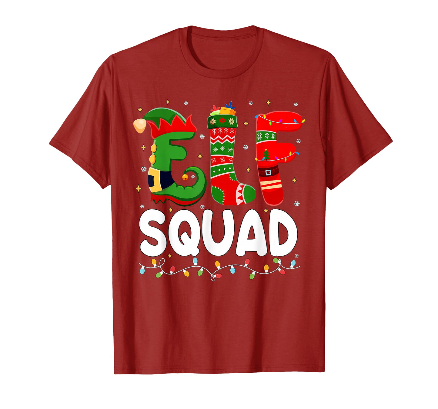 Elf Squad Funny Christmas Family Matching Pajamas Men Women T-Shirt