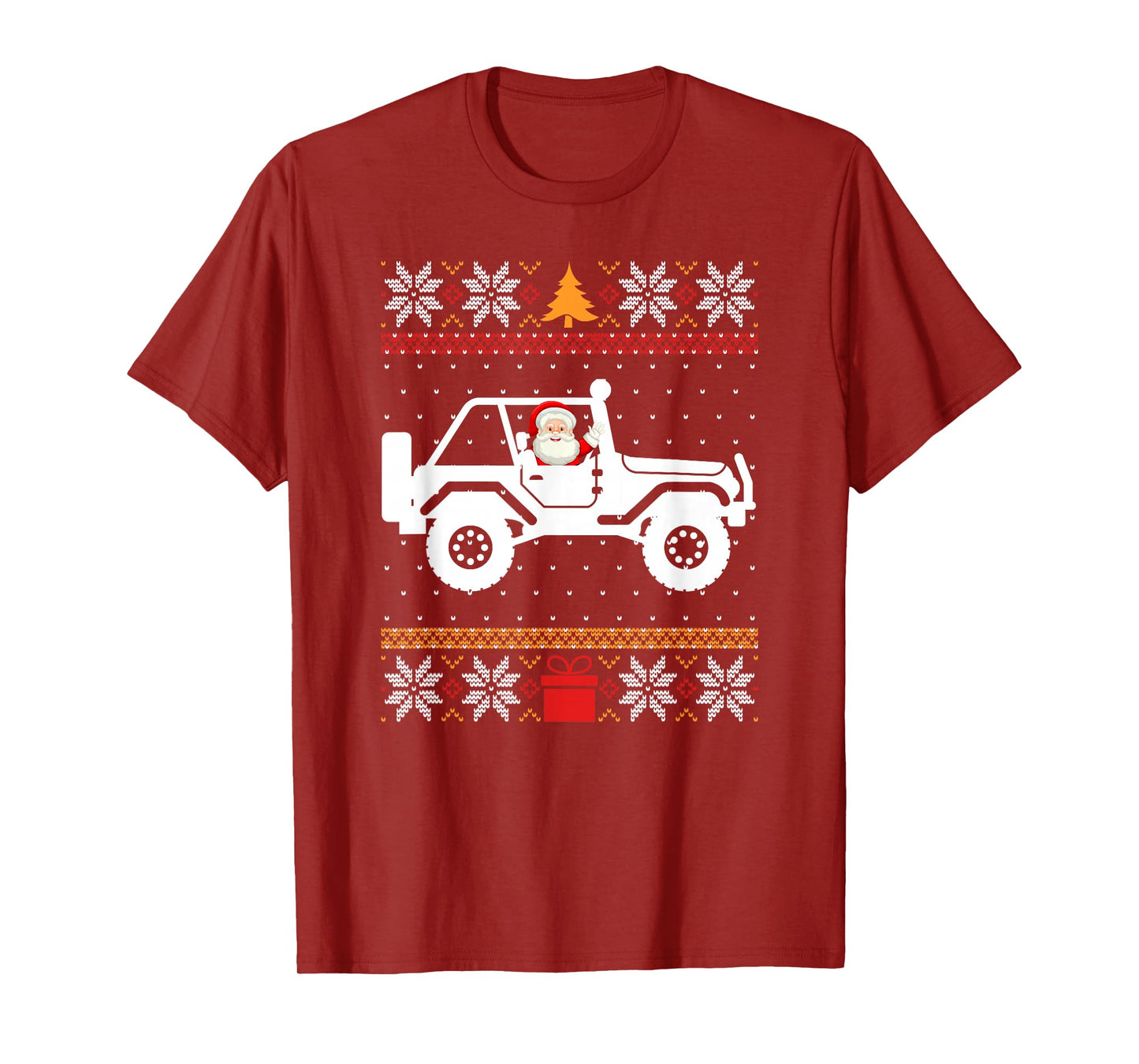 Santa On The 4x4 Offroad Vehicle Ugly Xmas Sweater T-Shirt