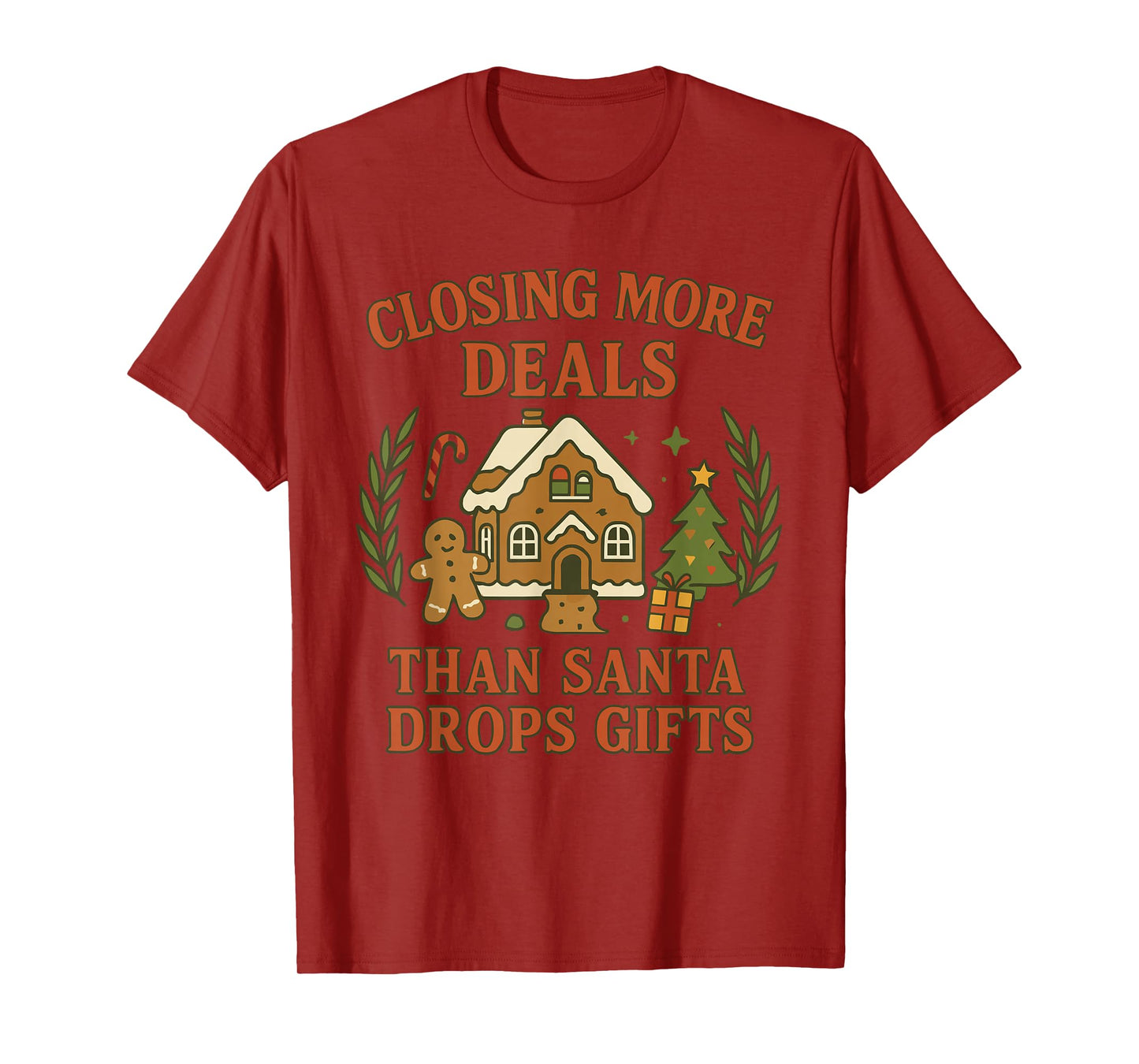 Funny Realtor Christmas Real Estate Santa Holiday Design T-Shirt