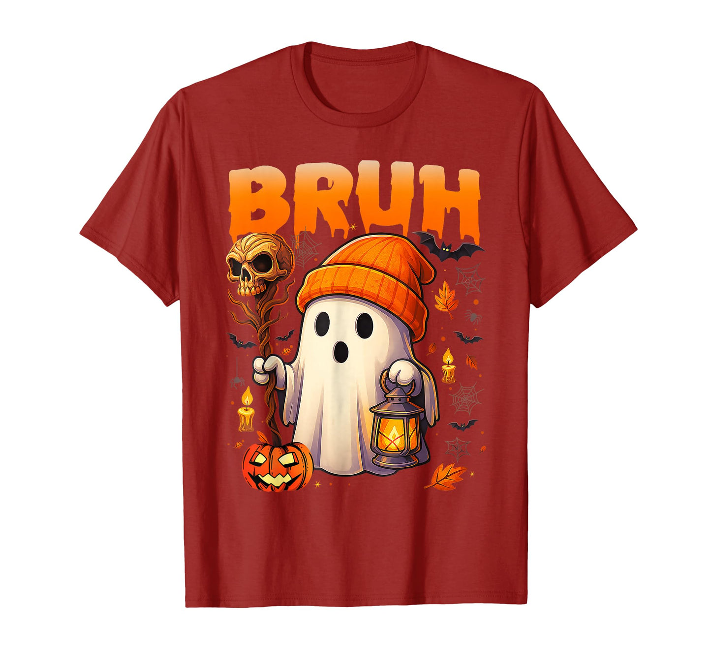 Bruh Ghost Halloween Cute Ghost Trick Or Treat Candy Kids T-Shirt