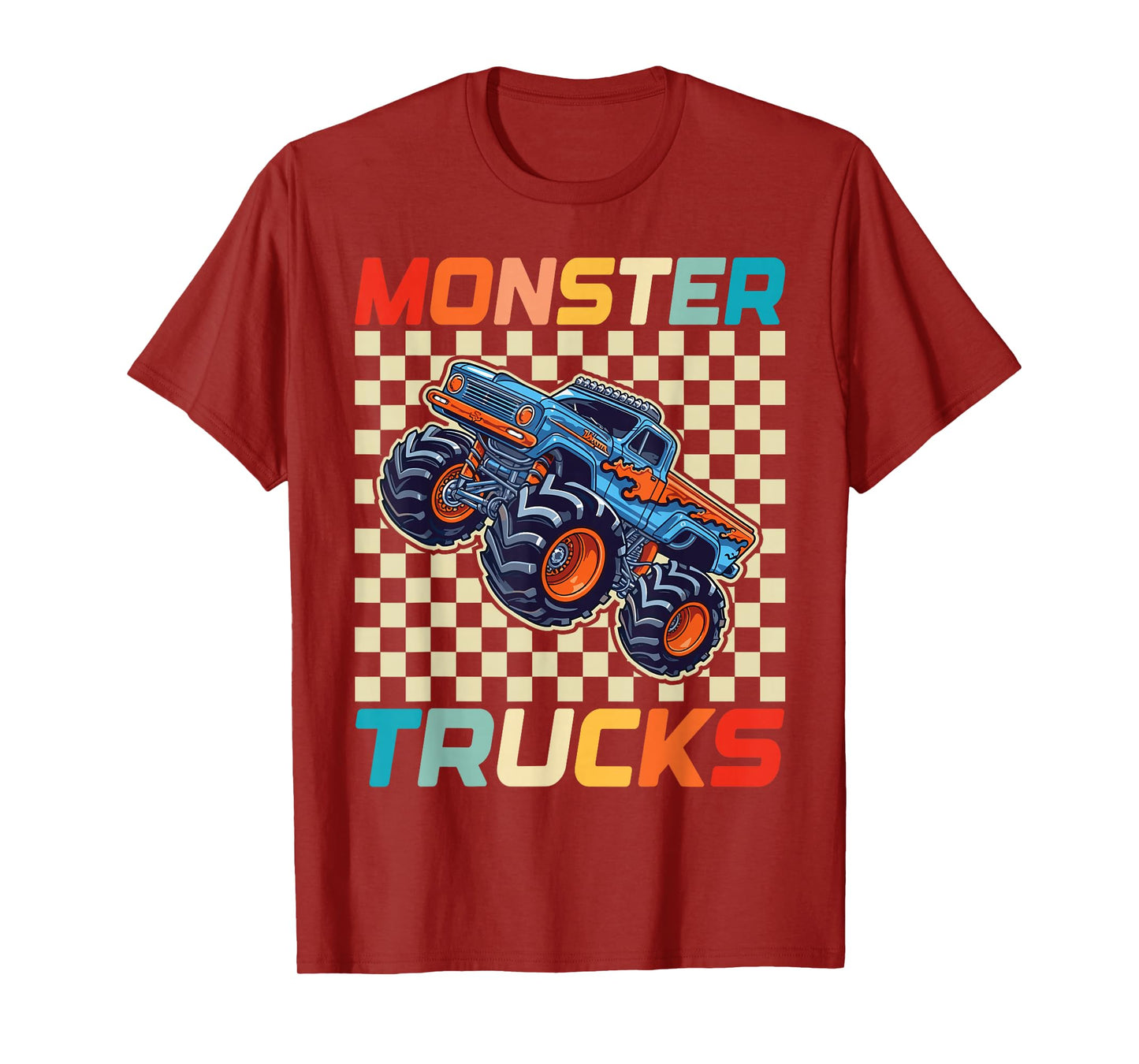 Monster Truck for Toddlers, Kids Monster Truck Retro Vintage T-Shirt