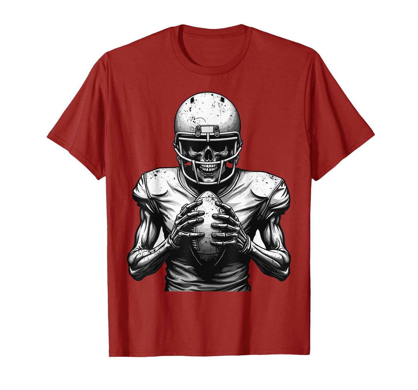 Halloween Skeleton Football Player Spooky Sports Graphic T-Shirt