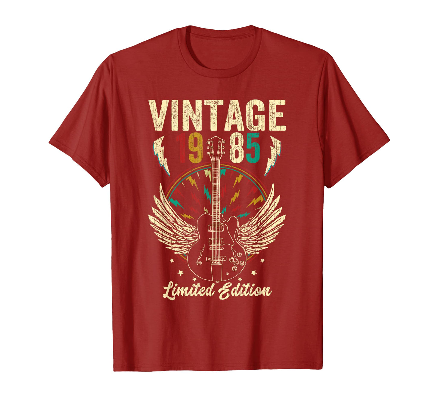 Vintage Born In 1985 40th Birthday Gifts 40 Years Old Guitar T-Shirt