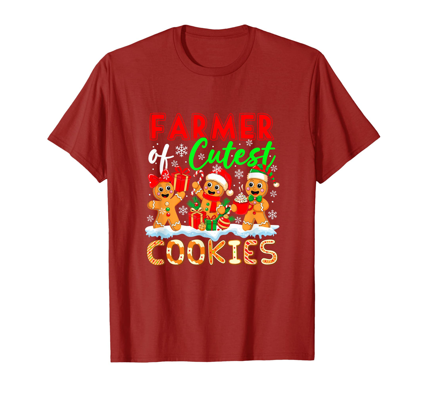 Farmer of Cutest Cookies Gingerbreads Christmas Job Team T-Shirt