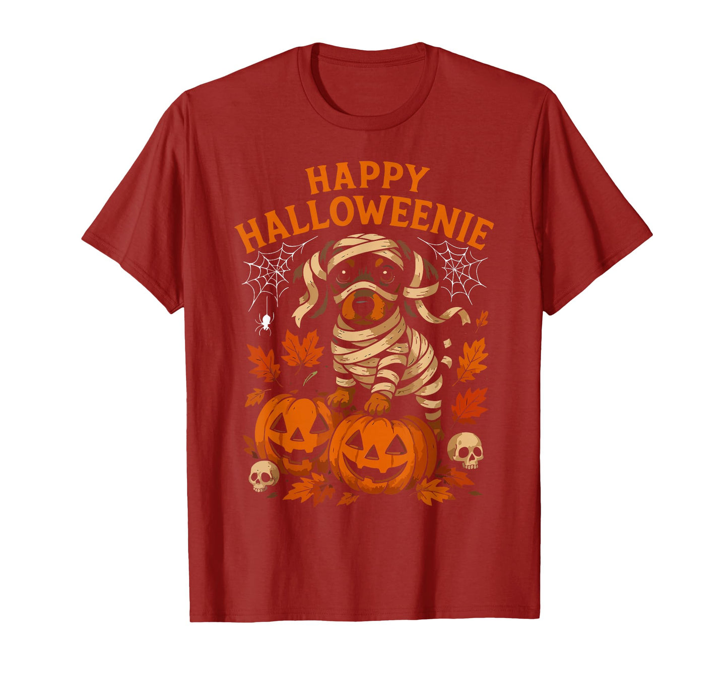 Happy Halloweenie Halloween Wiener Dog Fall Pumpkin Season T-Shirt