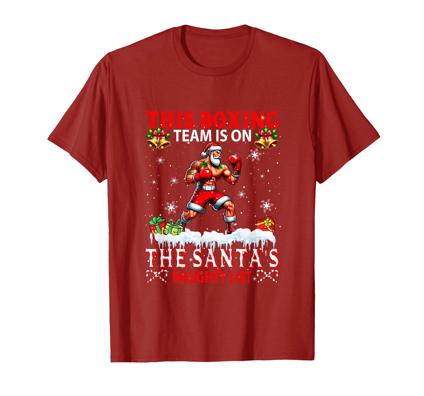 Boxing Team is On Santa's Xmas Naughty List Funny Player T-Shirt