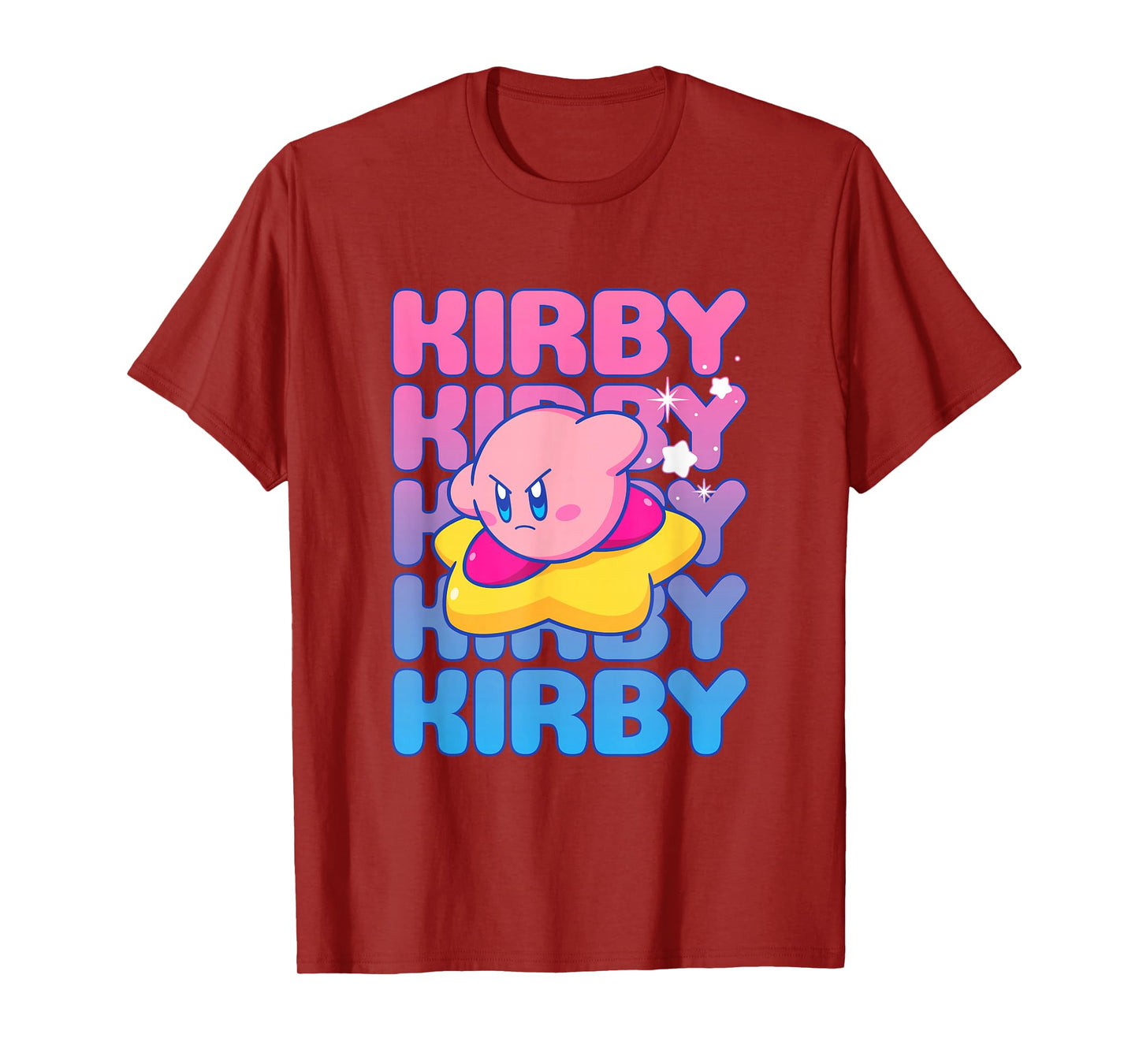 Kirby Nintendo Big Bubble Text Stack T-Shirt