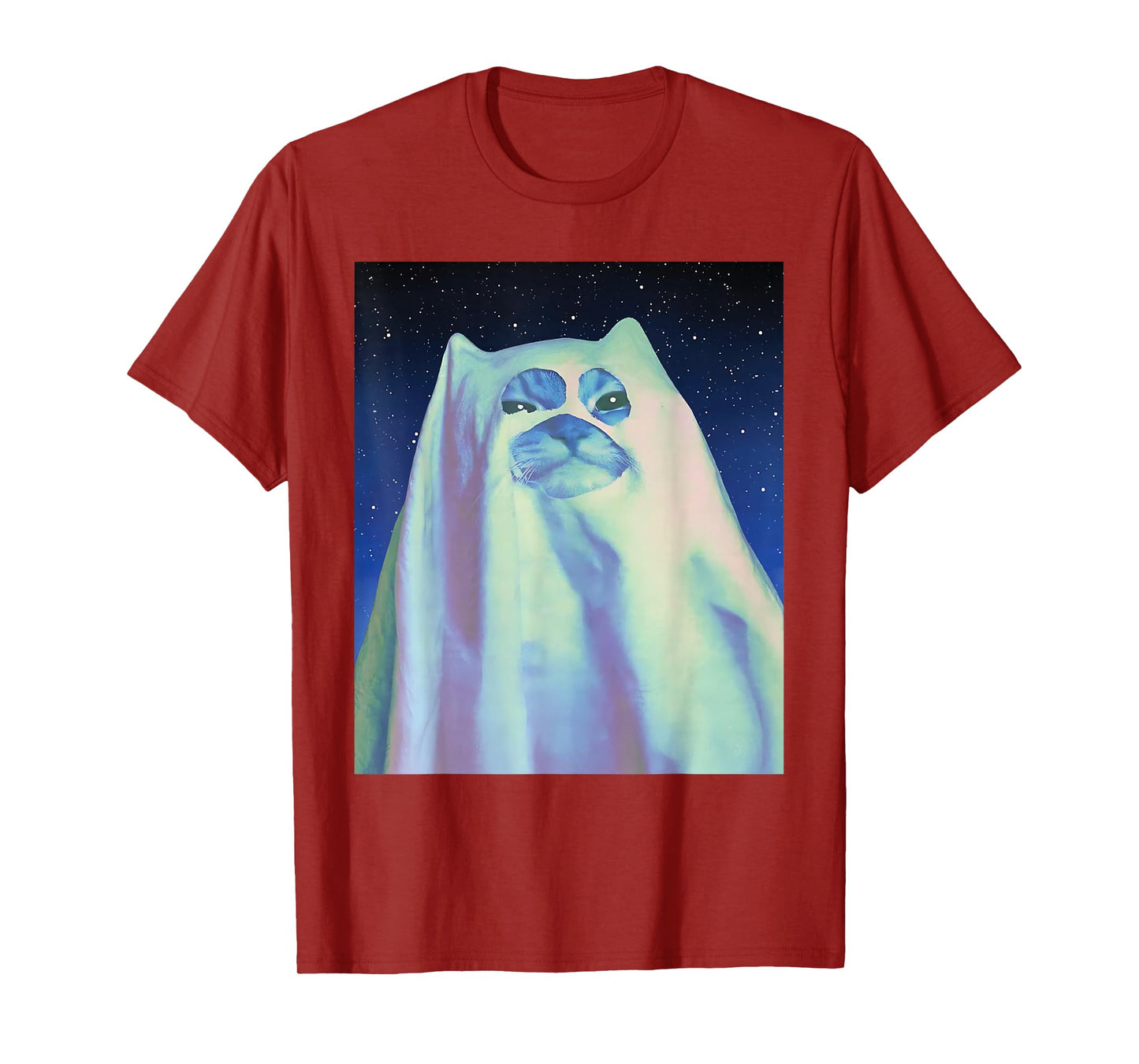 Ghost Cat Meme Funny Halloween Men Women Kids T-Shirt