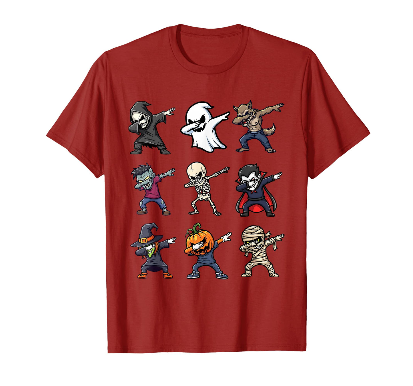 Funny Dabbing Skeleton Zombie Pumpkin Halloween Grim Reaper T-Shirt
