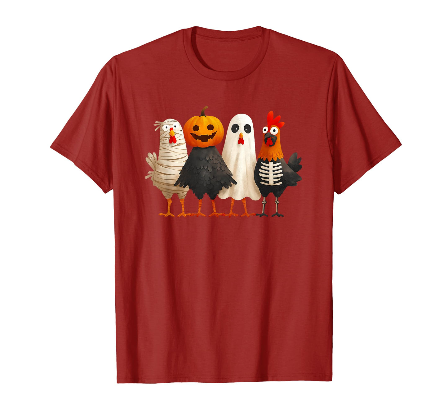Chicken Mummy Pumpkin Ghost Halloween Costume T-Shirt