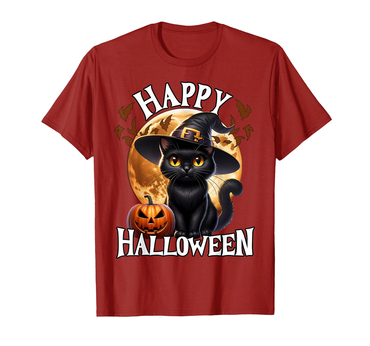 Halloween Black Cat Witch Costume Halloween Cat T-Shirt