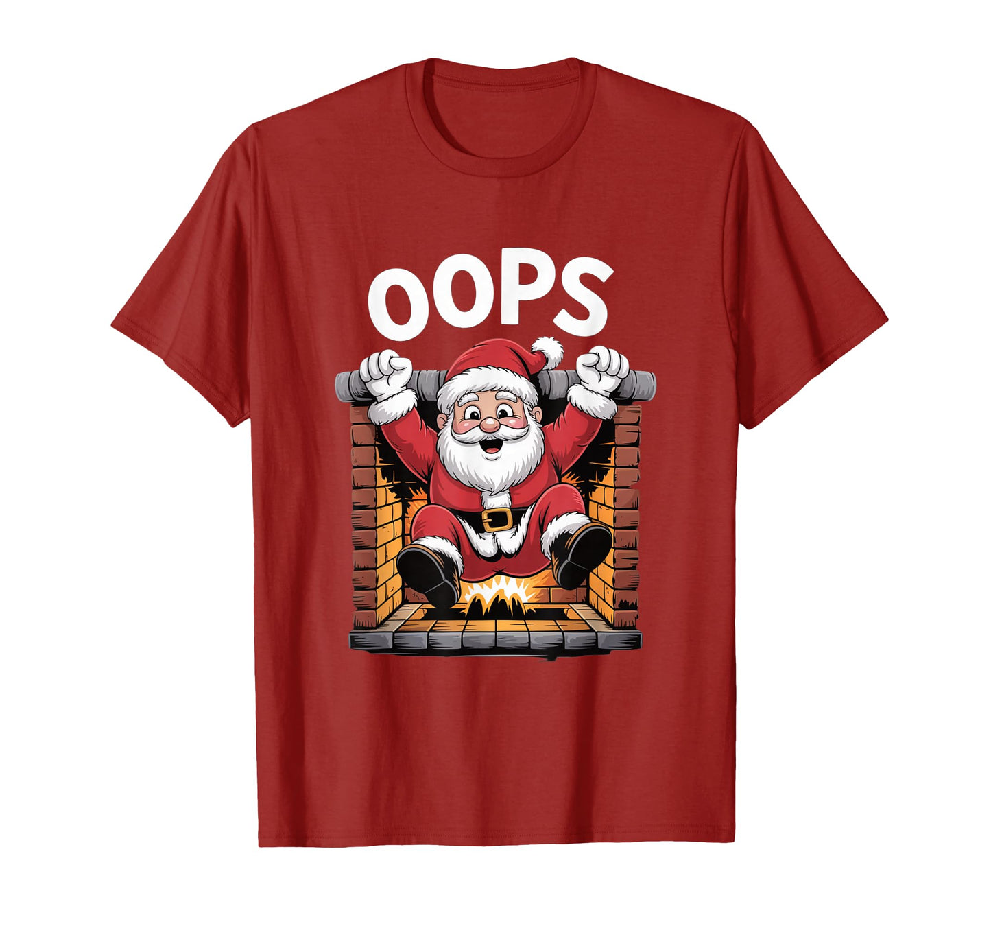 Santa Oops Funny Christmas Chimney Holiday T-Shirt