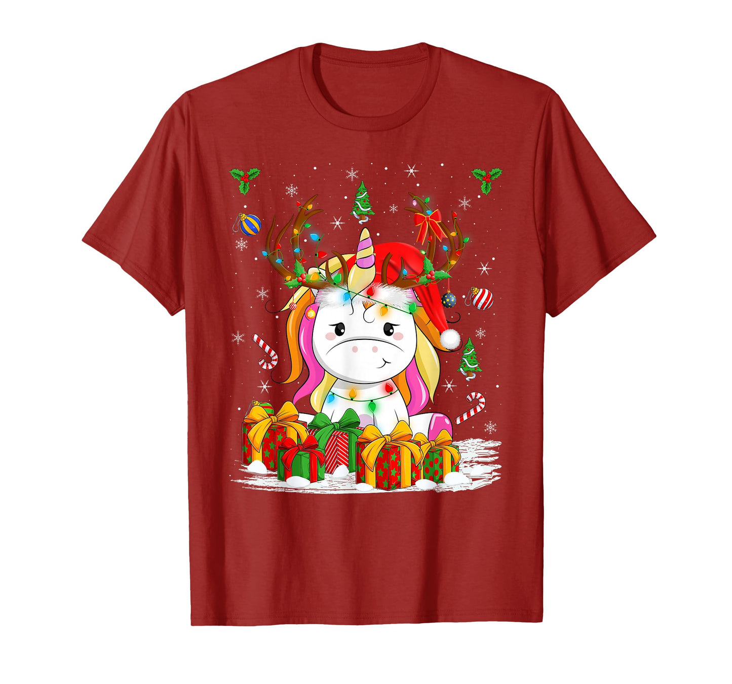 Unicorn for Girls Cute Rainbow Magical Unicorn Christmas T-Shirt