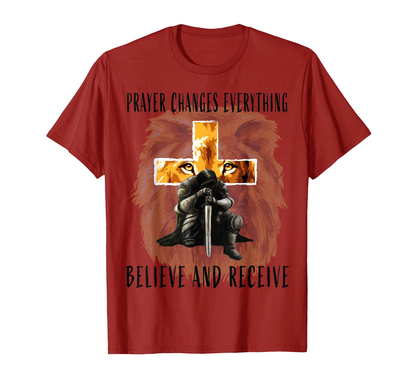 Christian T Shirts Men Prayer Warrior Religious Quotes Faith T-Shirt