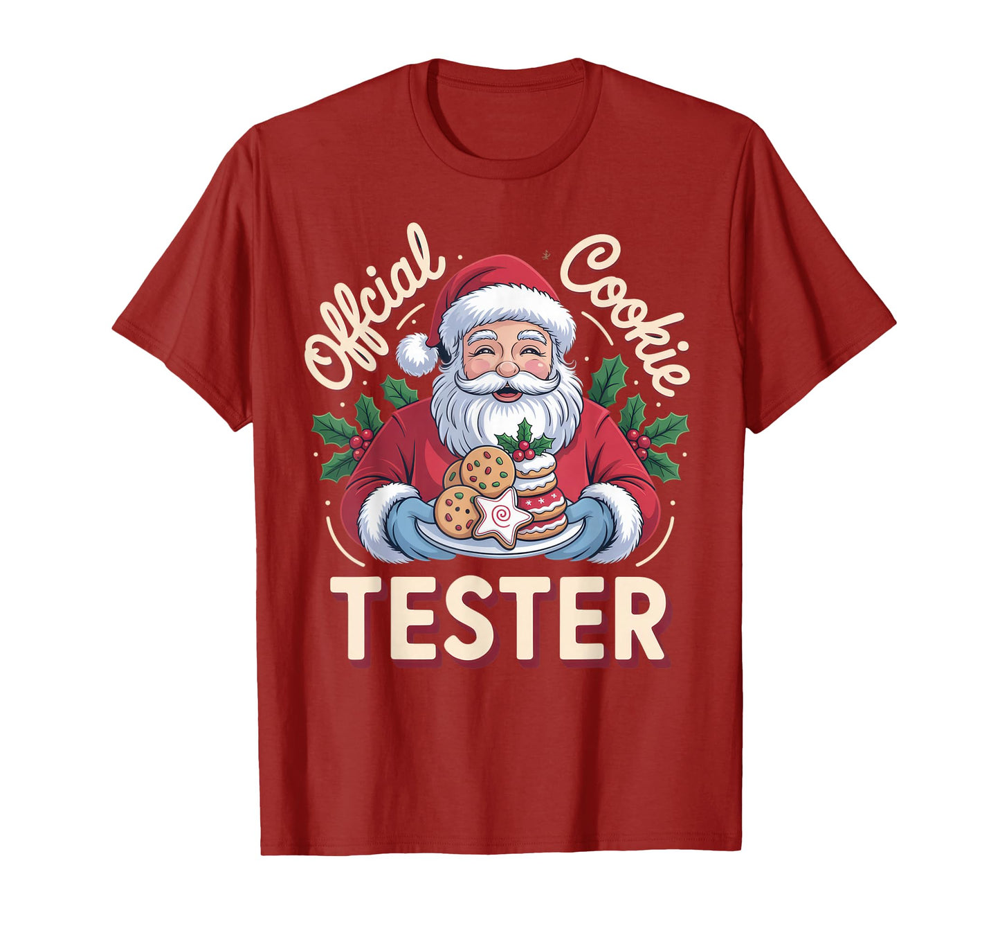 Official Cookie Tester Santa Funny Christmas Outfit T-Shirt