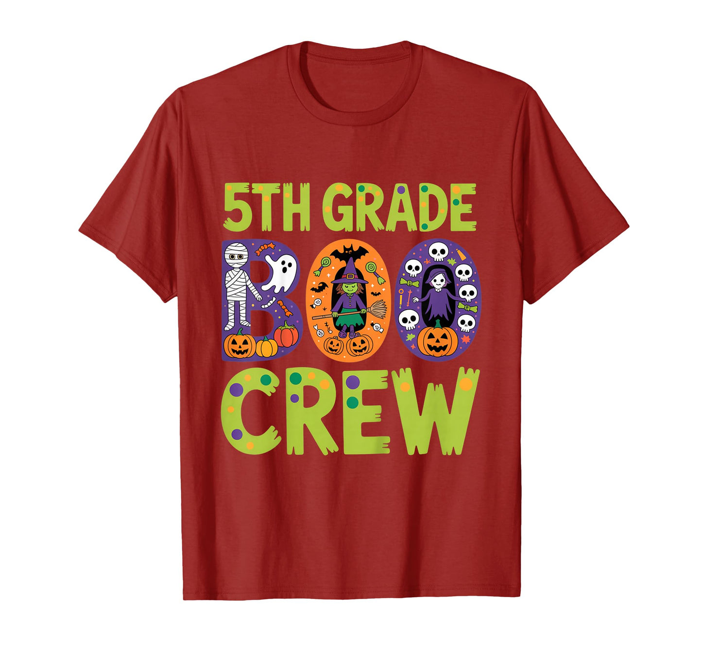 5th Grade Boo Crew Halloween Outfit for Students Spooky T-Shirt
