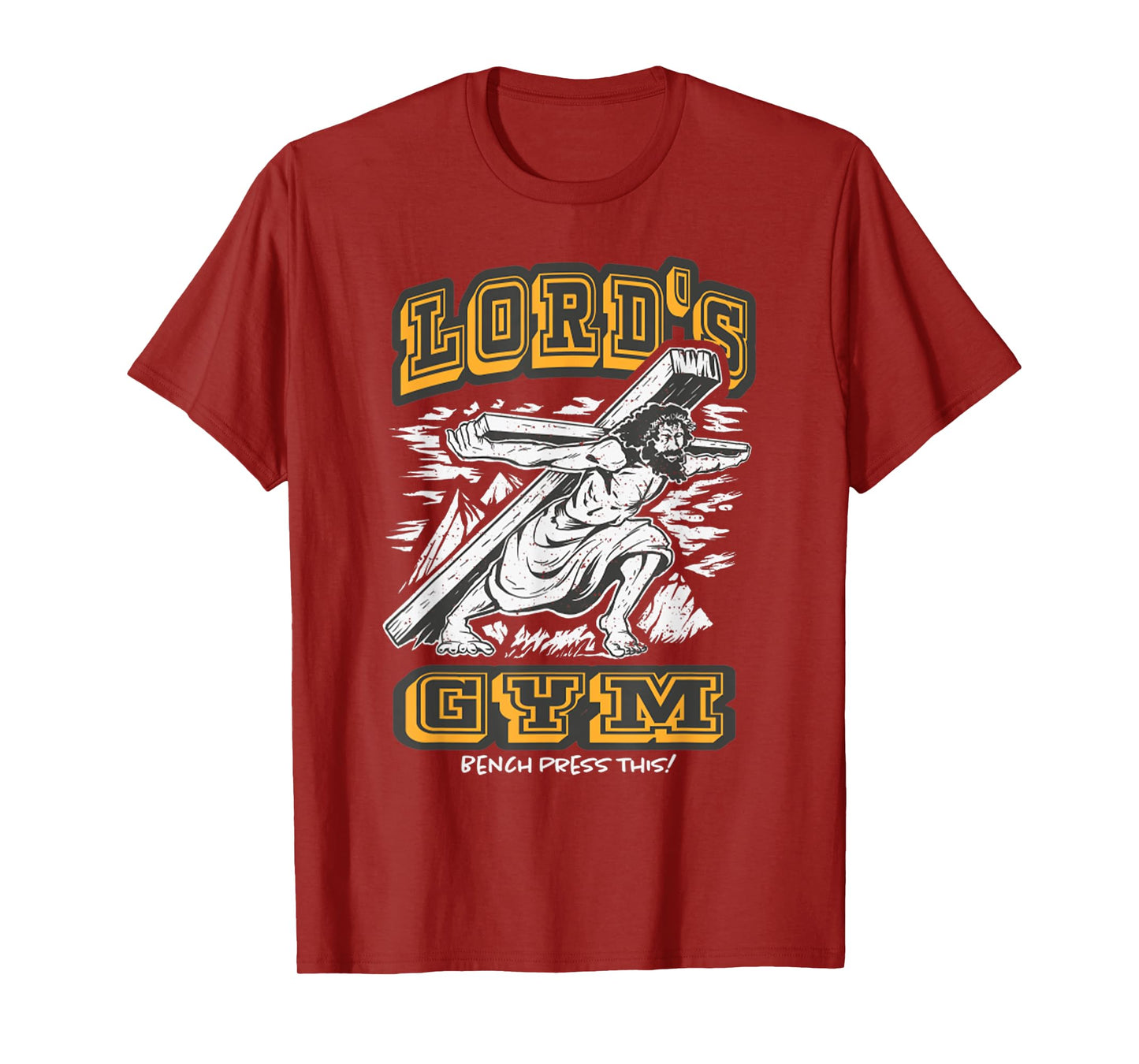Vintage Jesus Lord's Gym Bench Press This! Motivational T-Shirt