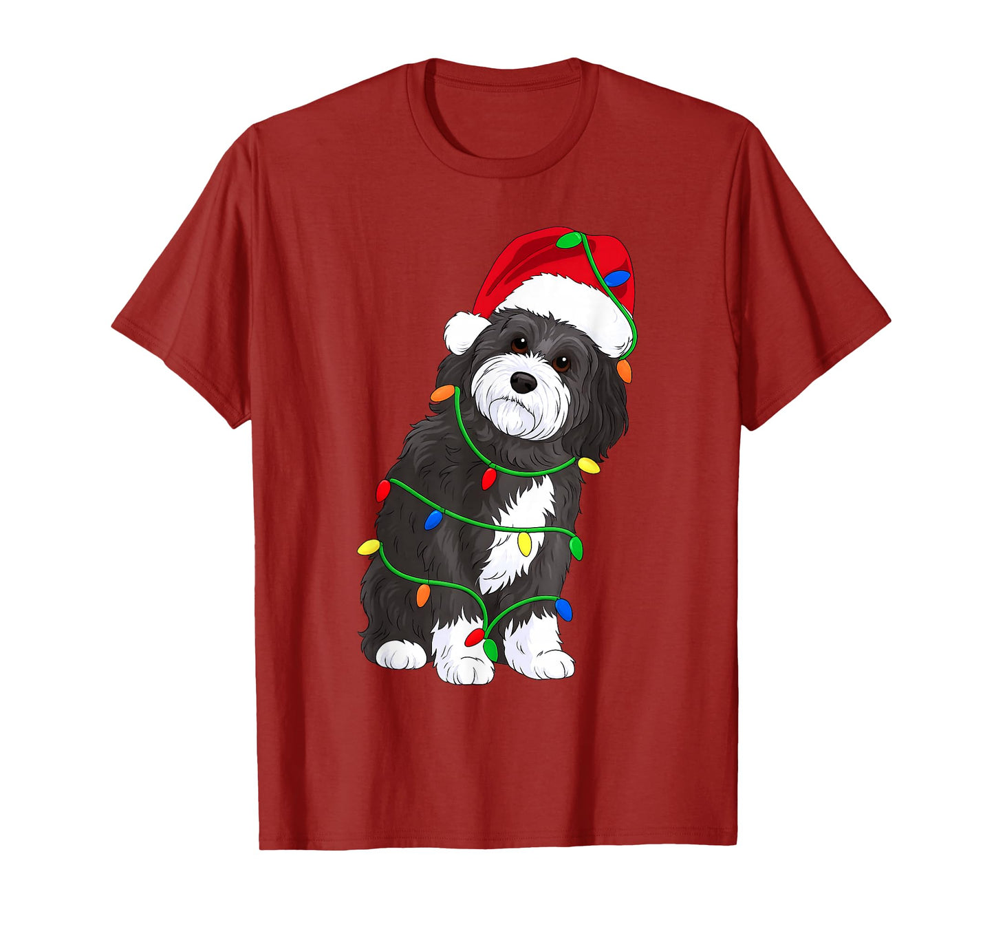 Havanese Dog Christmas Tree Lights Holiday Dog Lover T-Shirt