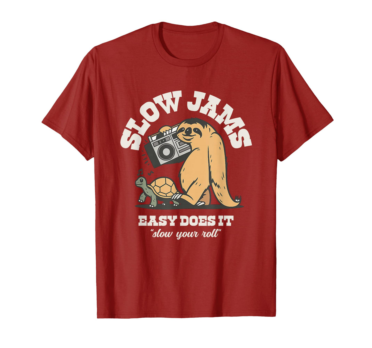 Slow Jams Funny Sloth Turtle Retro T-Shirt