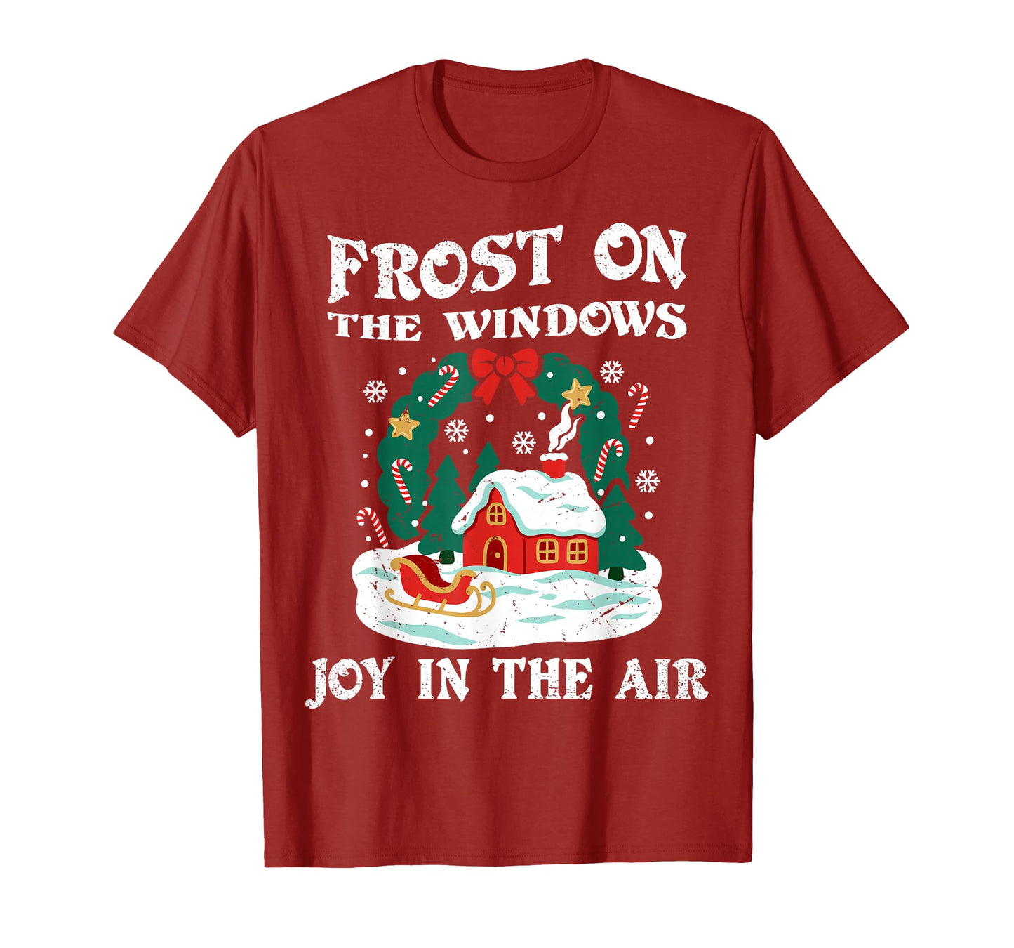 Frost On The Windows Christmas Santa Xmas Family Celebration T-Shirt