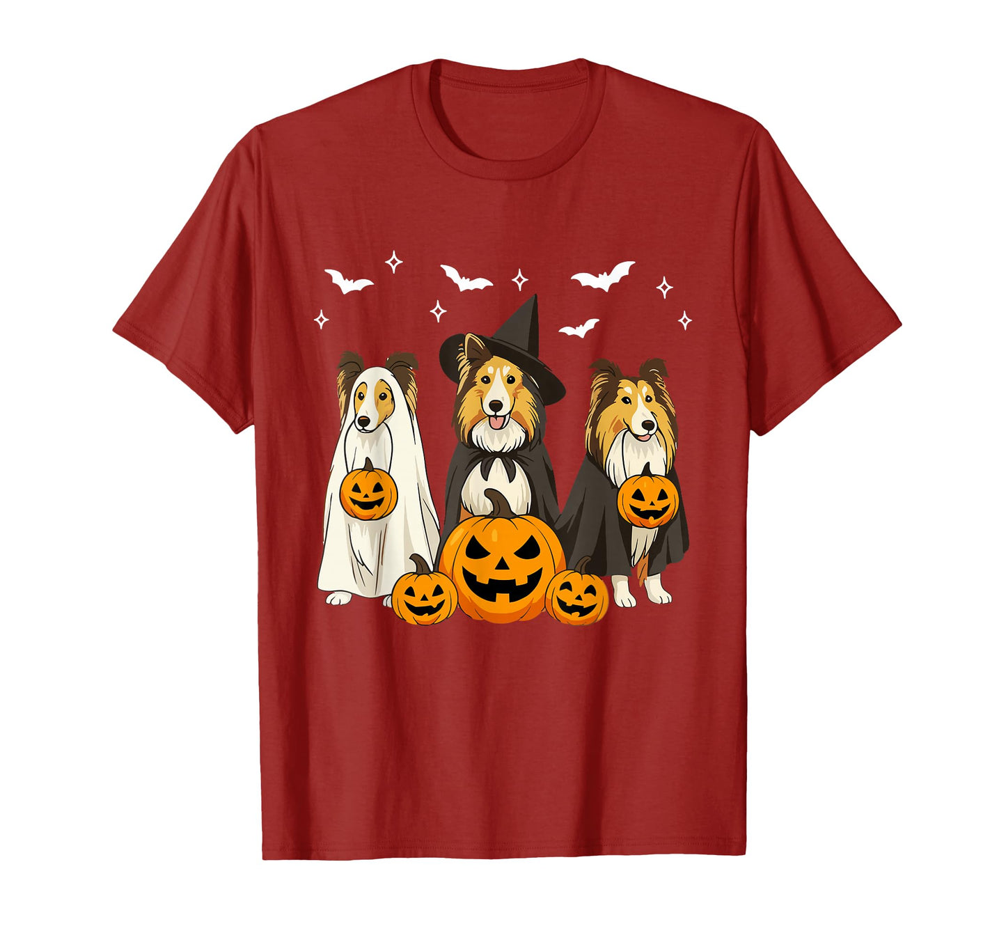 Witch Collie Halloween Ghost Collie Dog Mom Ghost Dog Lover T-Shirt