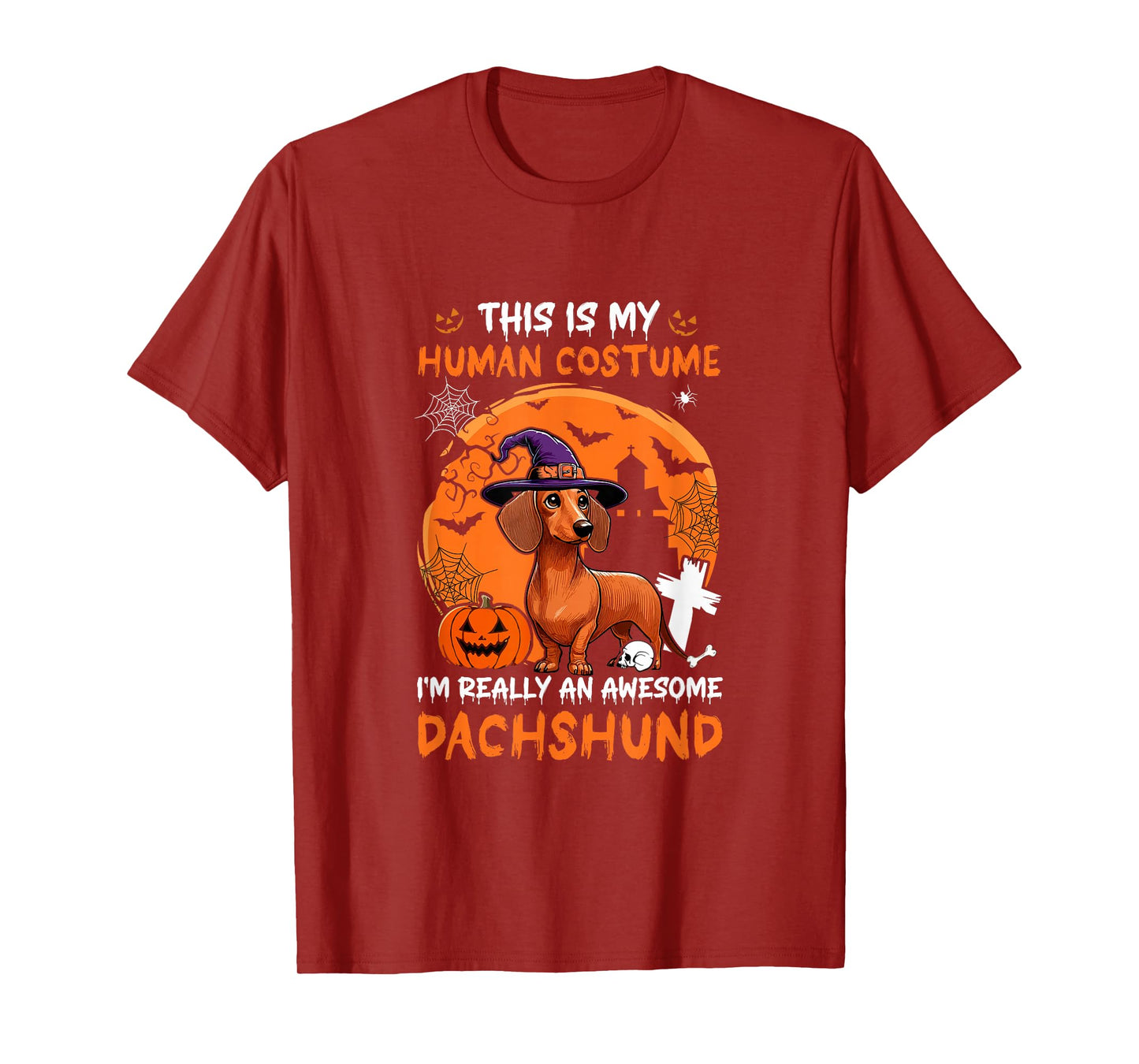 Human Costume Proud Awesome Dachshund Halloween Dog Owner T-Shirt