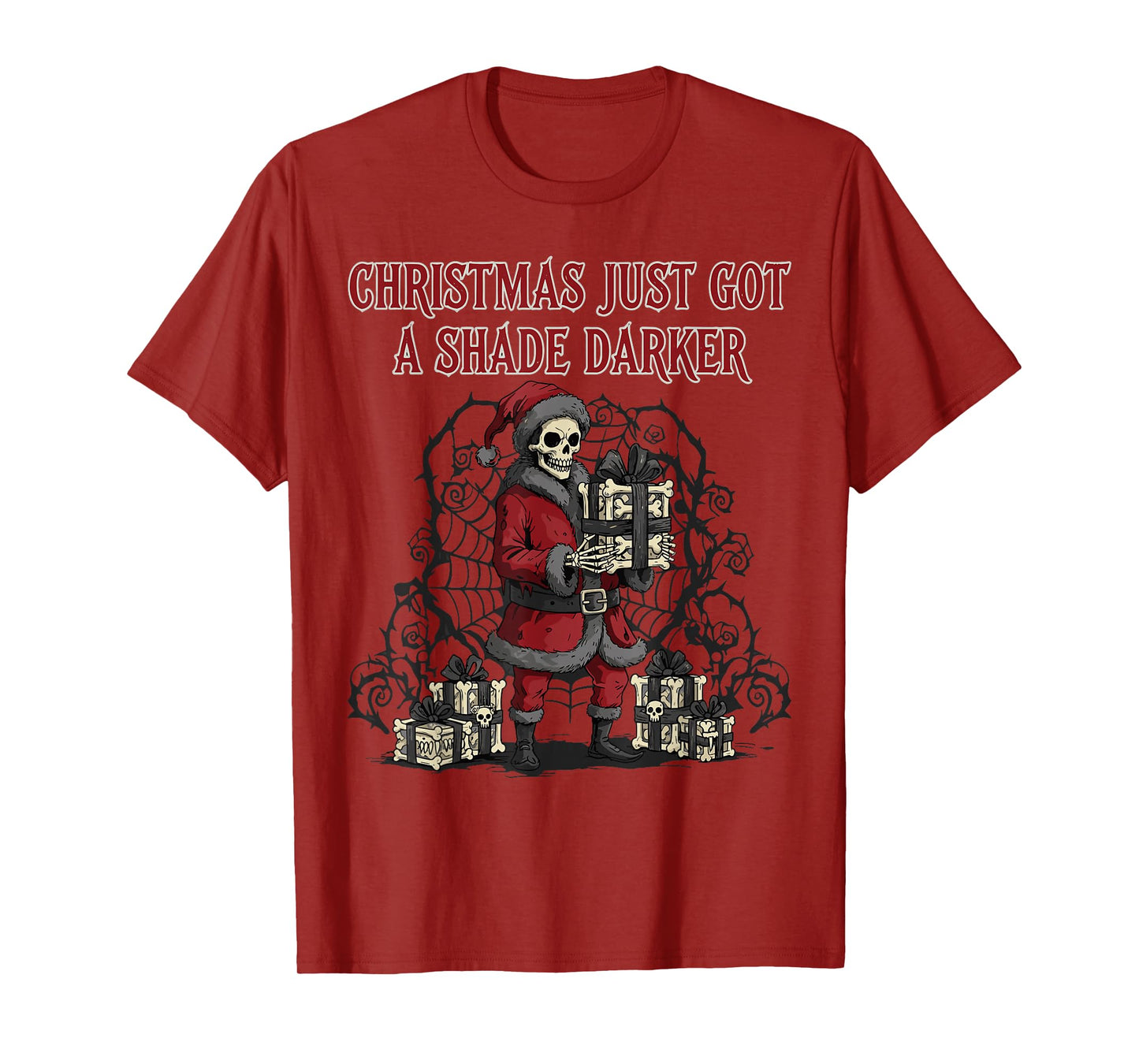 Gothic Academia Christmas Skeleton Gothmas T-Shirt