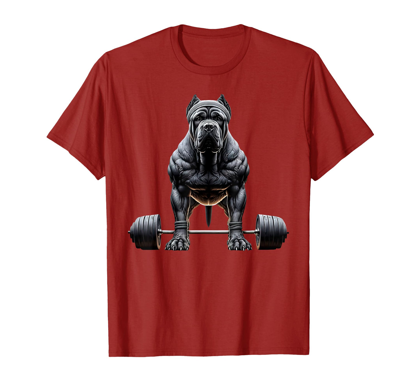 Dog Cane Corso Gym Deadlift Weightlifting Fitness Workout T-Shirt